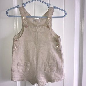 Linen Newborn Overalls